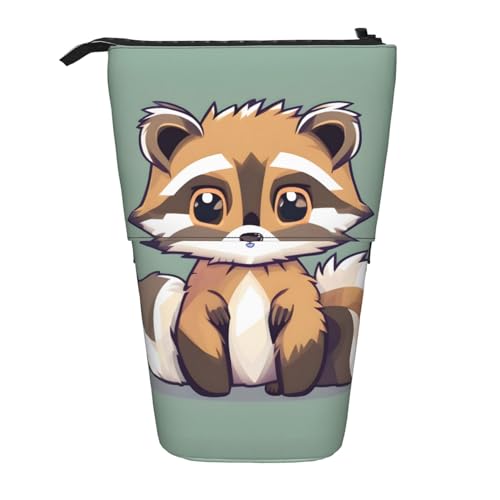 Strapazierfähig Bleistift Tasche Niedlicher Waschbär-Cartoon-Druck Stiftetasche Praktischem Stifthalter für Jungen Erwachsene Studenten von Generic