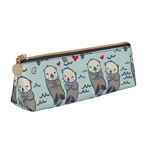 Strapazierfähig Briefpapier Tasche Niedliche schöne Bank Biber im Meer Bleistift Beutel Tragbar Bleistifttasche für Kinder Mädchen Damen von Generic