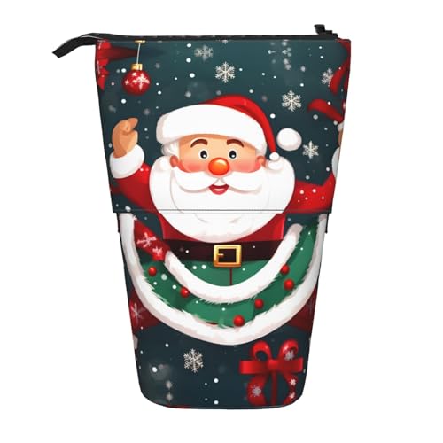 Strapazierfähig Mäppchen Frohe Weihnachten, Weihnachtsmann Stiftemappe Stylisches Federmäppchen für Studenten Kinder Erwachsener von Generic