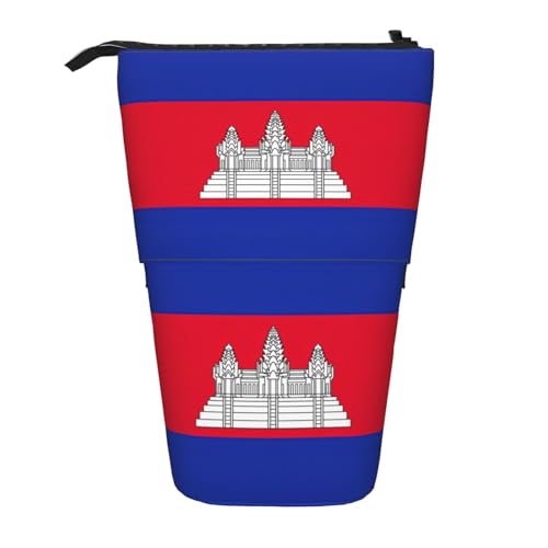 Strapazierfähig Pencil Case Kambodscha Flagge Bleistiftetui Premium Stifthalter für Mädchen Schulsachen College-Studenten von Generic