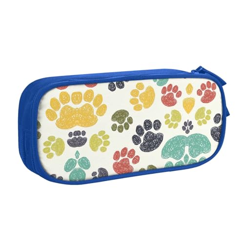 Strapazierfähig Stiftemappe Niedlicher bunter Hundepfotenabdruck Federmappe Stylisches Briefpapier Tasche für College-Studenten Erwachsener Mädchen von Generic