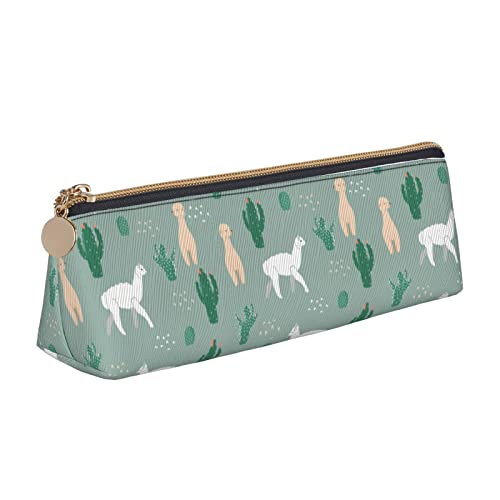 Strapazierfähig Stiftemappe Niedliches Alpaka- und Kaktusmuster Federmäppchen Praktischem Bleistift Tasche für Teenager College Damen von Generic