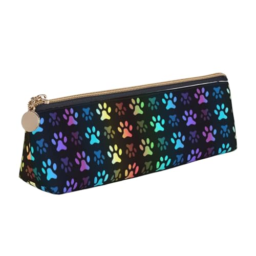 Strapazierfähig Stifthalter Regenbogen-Pfotenabdruck-Tiermuster Pencil Case Praktischem Bleistift Tasche für College-Studenten Erwachsener Damen von Generic