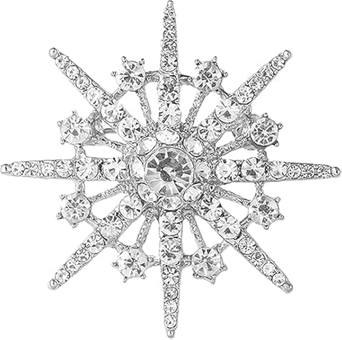 Strass-Blumen-Brosche, rosa, stilvoll, modische Broschen mit verschiedenen Blumenmustern, modisches Accessoire für Hüte, Kleider, 1.65*1.65inch, Strassstein, Strass von Generic