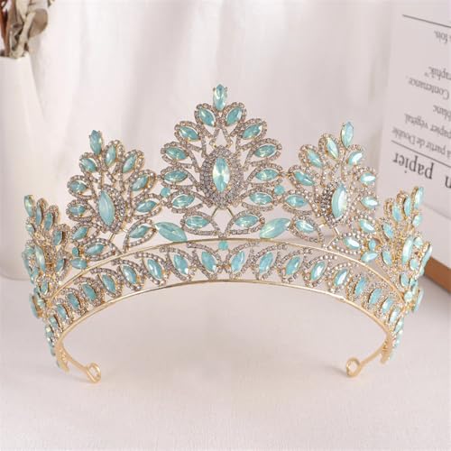 Strass Braut Tiaras Krone Kristall Tiara Stirnband Hochzeit Haarschmuck Gold EN8 Opal von Generic