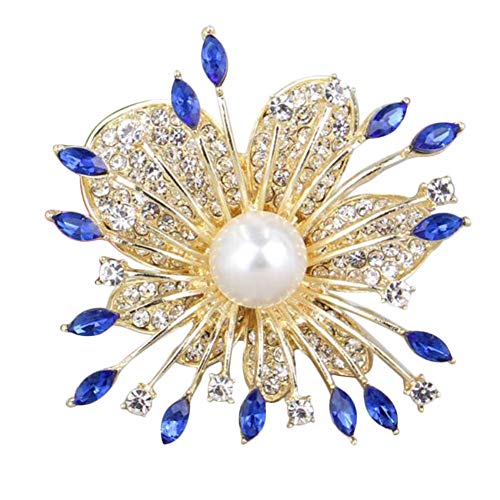 Strass-Brosche in Blumenform, für Hochzeit, Brautschmuck, Brosche für Frauen, Mädchen, 1 Stück, elegant und beliebt von Generic
