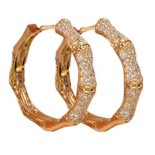 Strass Creolen, glänzend Creolen | Mode Strass Runde Ohrstöpsel,Leichte Kristall eingewickelten Schmuck für sie, Valentinstag, Hochzeit von Generic