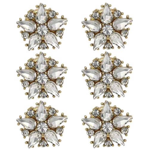 Strass-Manschettenknöpfe, Sternform, abnehmbare Sternknopf-Clips, abnehmbare Hemd-Manschettenknöpfe, kleine Knöpfe für Damen und Mädchen, Dekoration, Refer to description, Strass Metall, Unisex von Generic