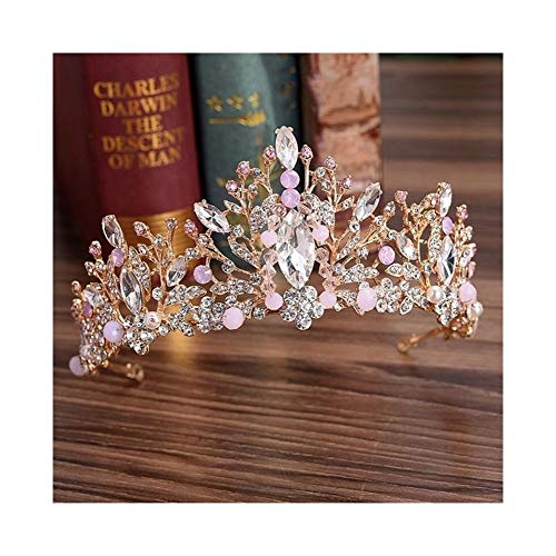 Strass Perlen Herz Braut Tiara Krone Kristall Diadem Schleier Tiaras Hochzeit Haarschmuck Kopfschmuck Kopfschmuck von Generic