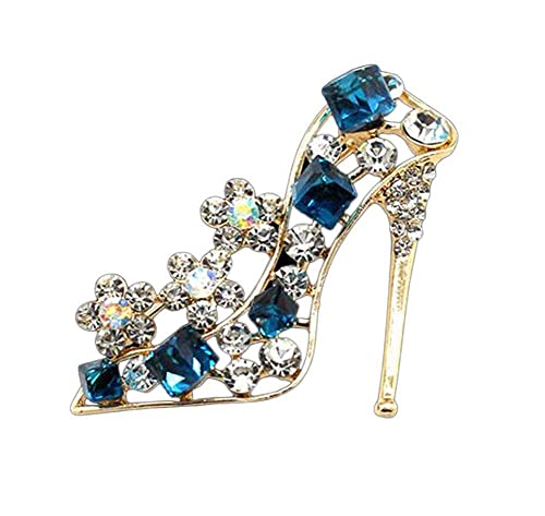 Strass Schuhe Brosche Hochzeit Braut Brosche Strass Corsage bedeckt Schals Schal Clip für Frauen Damen Mädchen Schmuck Geschenk blau kostengünstig und langlebig Verarbeitete Mode von Generic