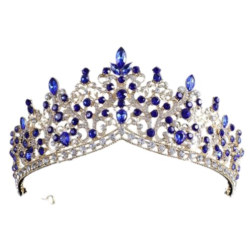 Strass-Tiara-Krone für Damen, Party, Brautkrone, Hochzeit, Haarschmuck, Goldblau Strass-Tiara-Krone für Damen, Party, Brautkrone, Hochzeit, Haarschmuck, Goldblau von Generic