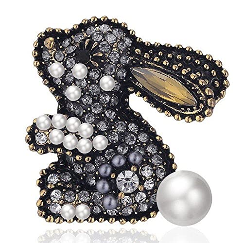 Strassonstone Kaninchen Brosche Shinny Bunny Brosche Ostern Glitter Abzeichen Karton Tier Brosche Schmuck Geschenk Für Frauen Mädchen von Generic