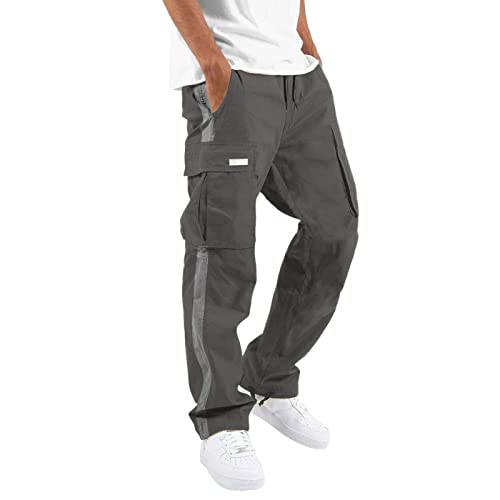 Stretch Jogginghose für Männer Atmungsaktiv Sweathose Jungen Geradem Schnitt Freizeithose Jogger Einfarbig Trainingshose Herren Bundgummi Elastische Hosen Relaxing Hose Dunkelgrau 3XL von Generic