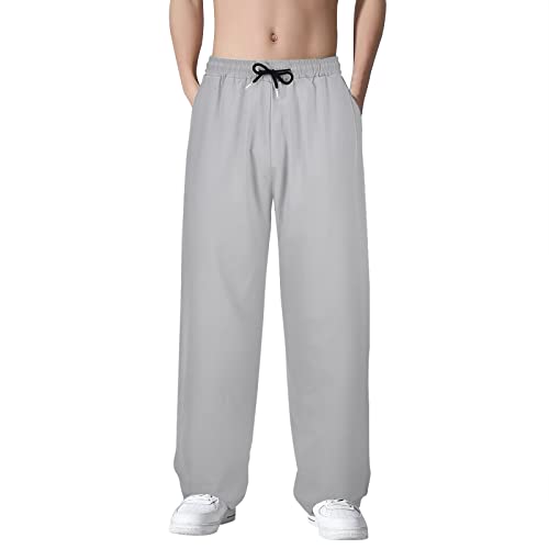 Stretch Jogginghose für Männer Atmungsaktiv Sweathose Jungen Geradem Schnitt Freizeithose Jogger Einfarbig Trainingshose Herren Bundgummi Elastische Hosen Relaxing Hose Herren Jogginghose von Generic