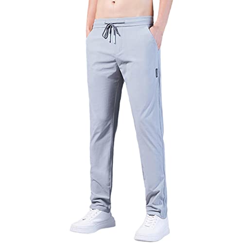 Stretch Jogginghose für Männer Baumwolle Sweathose Loose Fit Geradem Schnitt Freizeithose Sommer Outdoor Leicht Trainingshose Yogahose Jungen Jogginghose Relaxing Hose Grau 4XL von Generic