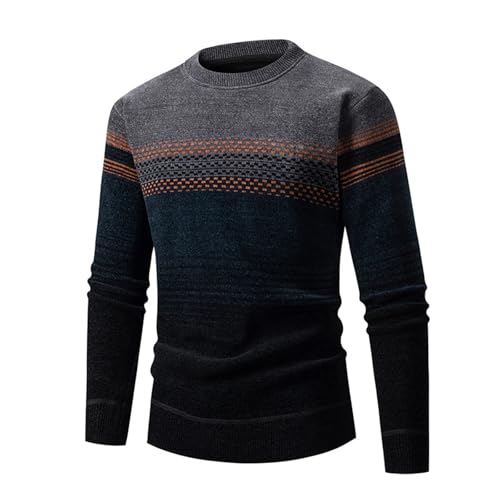 Strick-Pullover Herren Winterpullover Warm Grobstrick Sweatshirt Sweater Warm Winter Gepolstert Casual Strickpullover Weich Pullover Vintage Strickpullover Thermopullover Thermo Tops von Generic
