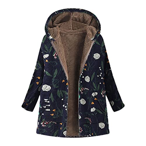 Strickjacke Damen, Laufjacke Winter Umstandsjacken Regenjacke Laufen New Yorker Mantel Aya Strickjacken Wintermantel 2022 Blazer Italy Regen MäNtel Sweatshirt Blazer(Blau-4, L) von Generic