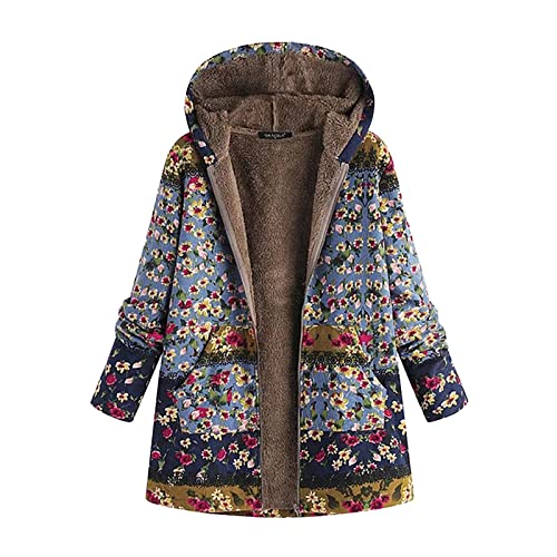 Strickjacke Damen, Leichtsteppjacke Winter Jacke Active Steppjacke Rad Regenbekleidung Herbst Jacken Frauen Norweger Strickjacke Lange Blazer Elegant Tracht Blazer Regenjacken (4-Blau, L) von Generic