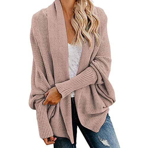 Strickjacke Damen, Strickjacke Damen Kurz Cardigan Casual Oversize Strickjacken Einfarbig Elegant Strickpullover Strickcardigan Winter Outwear Open Front Pullover Strickmantel von Generic