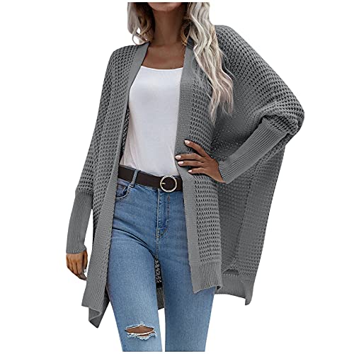 Strickjacke Damen, Strickjacken Für Damen Langarm Cardigan Pullover Einfarbig Locker Strickjacke Open Front Sweater Mantel Winter Strickmantel Frauen Elegant Casual Strickpullover von Generic