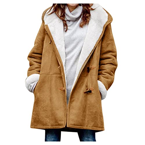 Strickjacke Damen, üBergangsjacke Parka Puffjacken Samt Blazer Military Mantel Maximantel Jacke Winter Arbeits Jacken Strickjacken Frauen Winterjacken Ausverkauf(Braun-1, M) von Generic