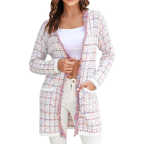 Strickjacke Damen Herbst Cardigan Leichter Sweater,Cardigan Camel,Strickjacke Ohne Ärmel,Brauner Wintermantel Damen,Reflektierende Jacke Winter,Sweatshirt Jacke Oversize von Generic