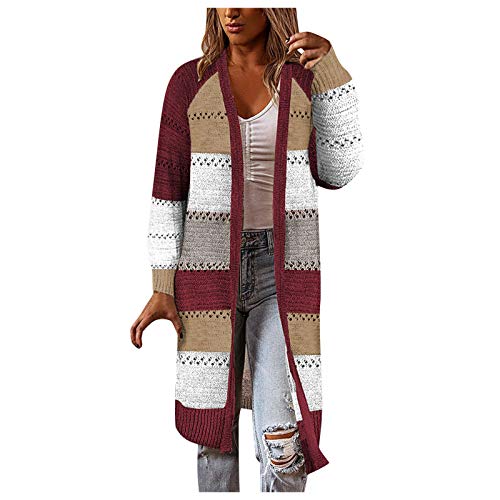 Strickjacke Damen Lang Mit Kapuze - Wasserdicht Damen Strickjacke Mit Knöpfen Langarm Leichter Cardigan Long Strickjacke Damen Lang Strickjacke Damen Grau von Generic