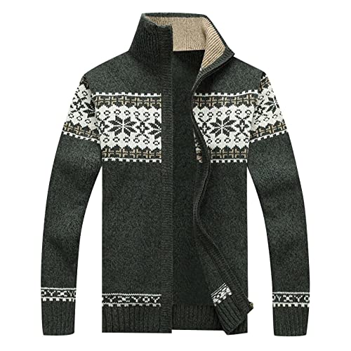 Strickjacke Herren Pullover Cardigan Rollkragen Dicke Warme Winterjacke Kuscheljacke Verdickt Arbeits Übergangsjacke Männer Freizeit Outdoorjacke von Generic