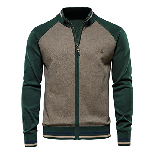 Strickjacke Herren Winterjacke übergangsjacke Stehkragen Jacket Mit Taschen Zipper Cardigan Lange Ärmel Winter Jacke Stilvoll Casual Drucke Slim Fit Jacquard Strickwaren fleecejacke pullover von Generic