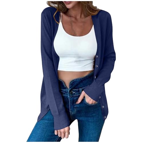Strickjacke für Damen Weich Leichter Langarm Cardigans Daily Casual V-Ausschnitt Strickpullover mit button Strickjacke für Damen Weich Leichter Langarm Cardigans Daily Casual V-Ausschnitt Strickpullover mit button von Generic