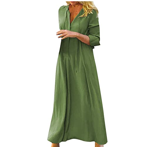 Strickkleid Damen, Kleider Für Hochzeitsgäste Swing Kleider Herbst Kleider Tunika Herbst Kleid Umstandsmode Kurze Strickjacke Für Kleid Kimono Kleid Kleider Große Größen (Grün, XXL) von Generic