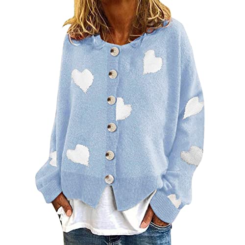 Strickkleid Damen, Laufjacke Teddyjacke Fliegerjacke Leder Leichte Steppjacke WintermäNtel Mantel Mit Fellkragen Blazer Angel Pelzweste Kuling Regenbekleidung(Himmel Blau-3, XL) von Generic