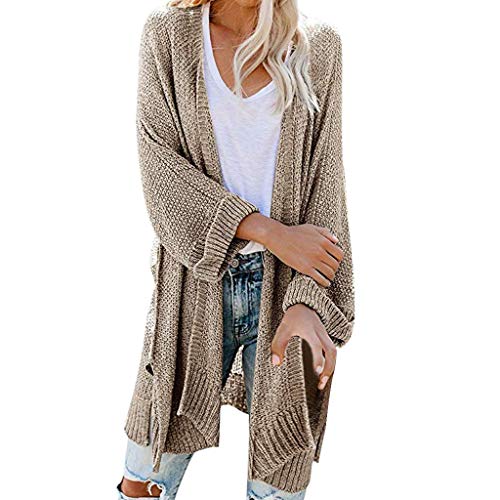 Strickkleid Damen, Regenmantel Wasserdicht Stone Sweatjacke Steppmantel Ohne äRmel Weste Kurz Lange Sweatjacke Takko Mantel Fischer Regenbekleidung Bolero Blazer Festlich (Khaki-5, XL) von Generic