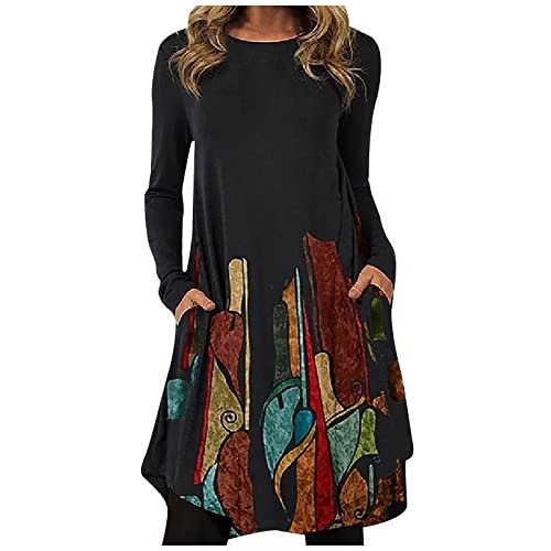 Strickkleid Damen, Strickkleid Damen Winter Lang Strickkleider Damenkleid Fall Tunika Kleider Hängerchen Kleid Damen Fall Langarm Tunika Kleid Pullover Kleider Damen Winter (Khaki,M) von Generic