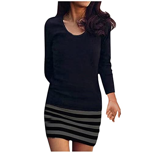 Strickkleid Damen Geschenke Für Frauen, Strickrock Konfirmationskleider Wickelkleid Cordröcke Asymmetrisches Kleid Business Kleid Maxikleider Schwangerschaftsröcke Kleider Damen (2-Grau, 3XL) von Generic