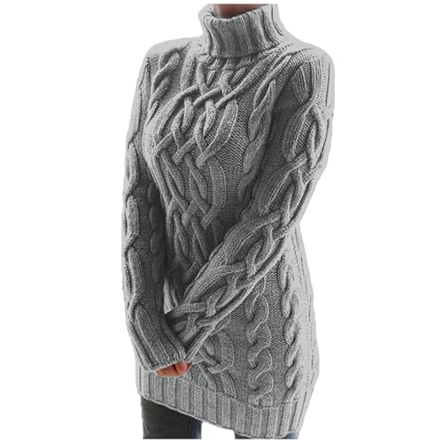 Strickkleid Damen Rollkragen Langer Pullover Winter Pulloverkleid Freizeitkleid Langarm Strick Kleider Minikleid strickkleid damen herbst von Generic