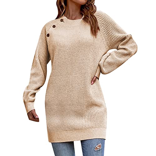 Strickkleid Damen Winter A-Linie Sexy V-Ausschnitt Tunika Kleid Button Down Midikleid Strickkleider Baumwolle Langarm Tailliert Wolle Winterkleid Pulloverkleid Strickkleid Damen Winter A-Linie Sexy V-Ausschnitt Tunika Kleid Button Down Midikleid Strickkleider Baumwolle Langarm Tailliert Wolle Winterkleid Pulloverkleid von Generic
