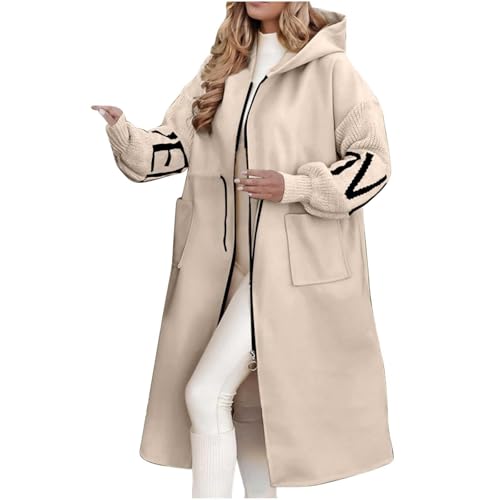 Strickmantel Lang Mit Kapuze Dicker Mantel Damen Schwarze üBergangsjacke Damen Steppwesten Beige MäNtel Weste Beige Damen Damen Bikerjacke 3 In 1 Jacke Damen Gelbe Steppjacke Damen Walkblazer Damen von Generic