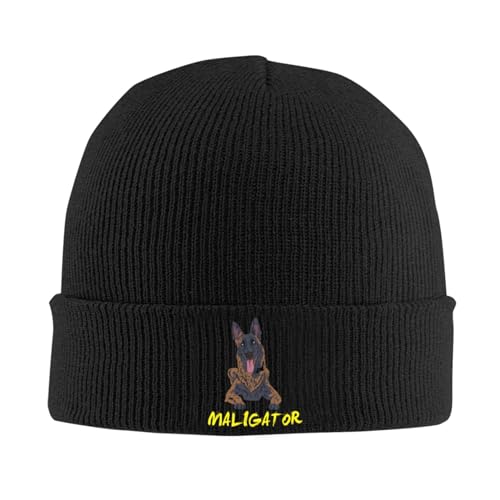 Strickmütze Maligator - Belgischer Schäferhund Malinois Beanie Mütze Daily Wintermütze Bequeme Cuffed Hats Für Alle Jahreszeiten Fischen Camping von Generic