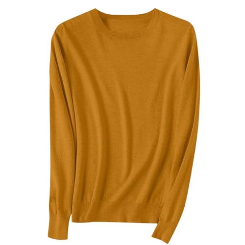 Strickpullover Damen Einfarbig Gestrickter Pulli Warmes Autumn Winter Basic Bluse Klassische Passform Strickpulli Rundhal Langarm Strick Blusentop Bequem Teenager Mädchen Oberteile von Generic