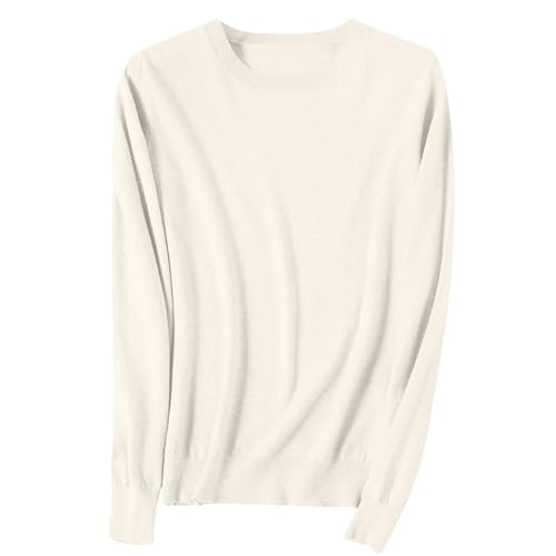 Strickpullover Damen Einfarbig Gestrickter Pulli Warmes Autumn Winter Basic Bluse Klassische Passform Strickpulli Rundhal Langarm Strick Blusentop Bequem Teenager Mädchen Oberteile von Generic