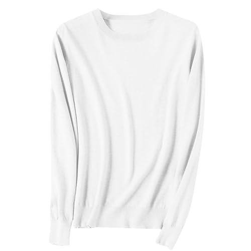 Strickpullover Damen Einfarbig Gestrickter Pulli Warmes Autumn Winter Basic Bluse Klassische Passform Strickpulli Rundhal Langarm Strick Blusentop Bequem Teenager Mädchen Oberteile von Generic