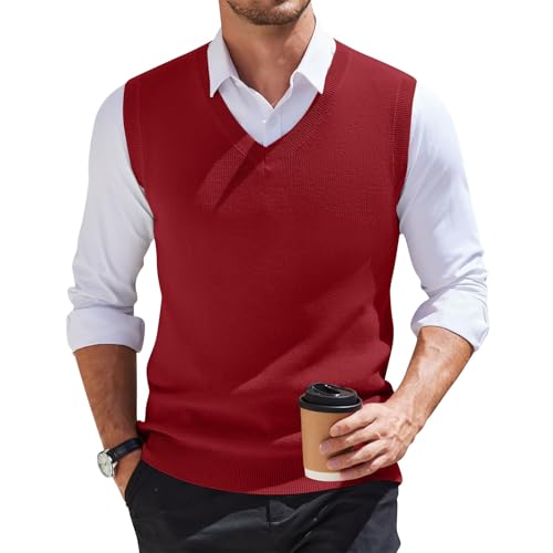 Strickwesten Herren Strick Pullunder Herren Veste Herren Wool Warme Weste Herren Pullunder Herren V Ausschnitt Pullunder Herren Solid Weste Herren V Ausschnitt Pullover Herren Weste Herren von Generic