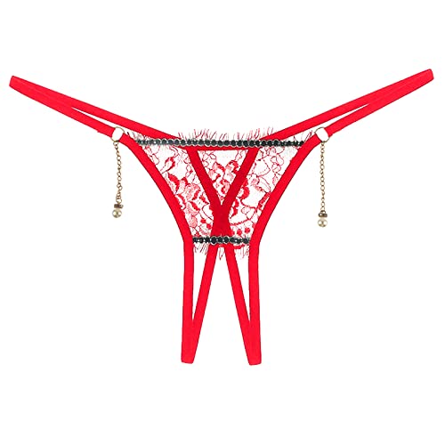 String Ouvert Damen im Schritt Offen Erotische Damen-HöSchen Mit Spitze G-String Ouvert-Slip Tanga Mini Slips G-String für Frauen Stretch-Bändern Erotic Clothing Negligee Valentinstag von Generic