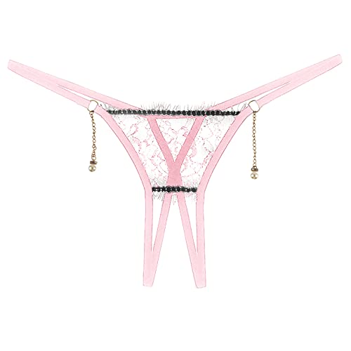 String Ouvert Damen im Schritt Offen Erotische Damen-HöSchen Mit Spitze G-String Ouvert-Slip Tanga Mini Slips G-String für Frauen Stretch-Bändern Erotic Clothing Negligee Valentinstag von Generic