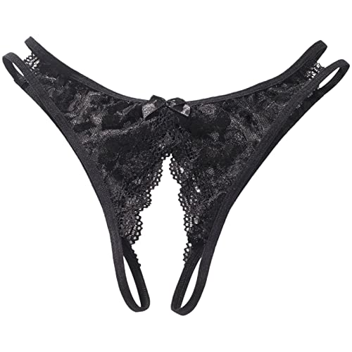 String Tanga Damen Ouvert Slip Sexy Dessous String Tanga Erotische Dessous Frau Panty Mit Stretch Nahtlose Panties Bikini Erotische Slips Party Clubwear Schwarz von Generic