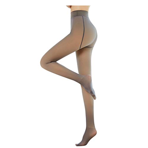 Strumpfhose Damen Thermostrumpfhosen Leggings FakeDurchscheinende Wärme Verdickte Fleece Pantyhose Beine Gefälschte Durchscheinende Thermo Strumpfhose Abnehmen Dehnbare (02-Kaffee, 220g für 5~20℃) von Generic