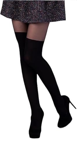 Strumpfhosen Damen 20 D Feinstrumpfhose Denier - Overknee-Strumpfhosen- Stützstrumpfhose Reißfest Thermostrumpfhoser Netz Strumpfhose für Frauen (4), Str3, Schwarz, L von Generic