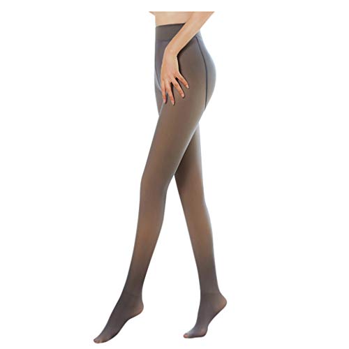 Strumpfhosen FüR MäDchen Perfekt Beine abnehmen Gefälschte durchscheinend Thermo Strumpfhose Gefütterte Warm Fleece Pantyhose Thermo verdickte Leggings (Black, One Size) von Generic