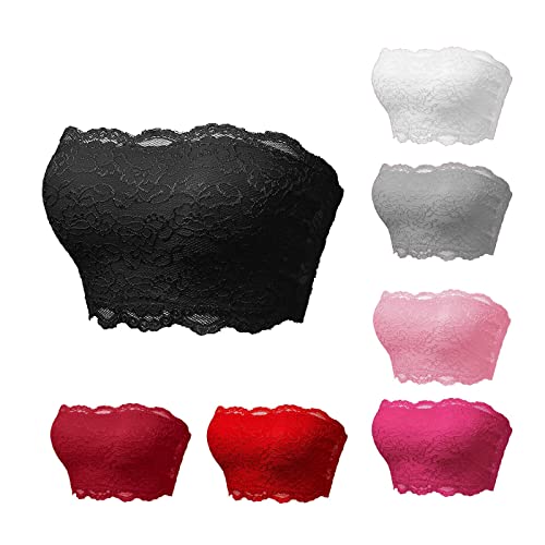 Stück Blumen Spitze Bandeau BHS Dehnbare Trägerlose Spitze Bralette Nahtlose Schlauch BHS für Damen Mädchen von Generic